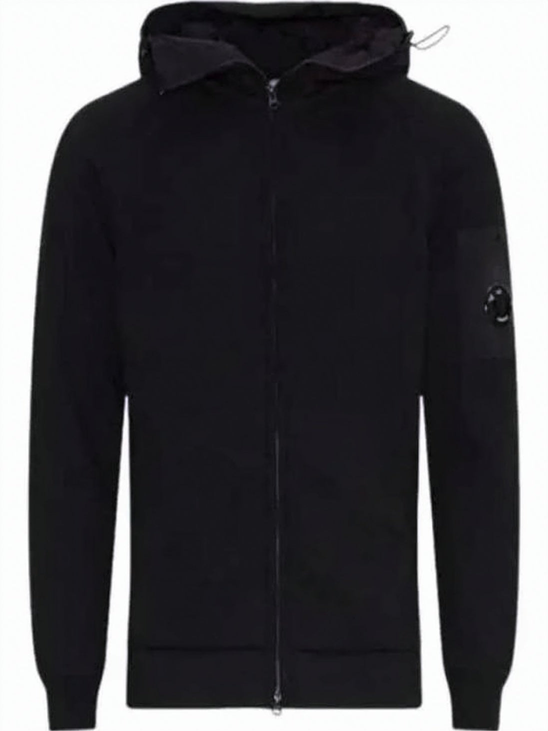 Minimalist Black Hoodie with Full Zip Closure