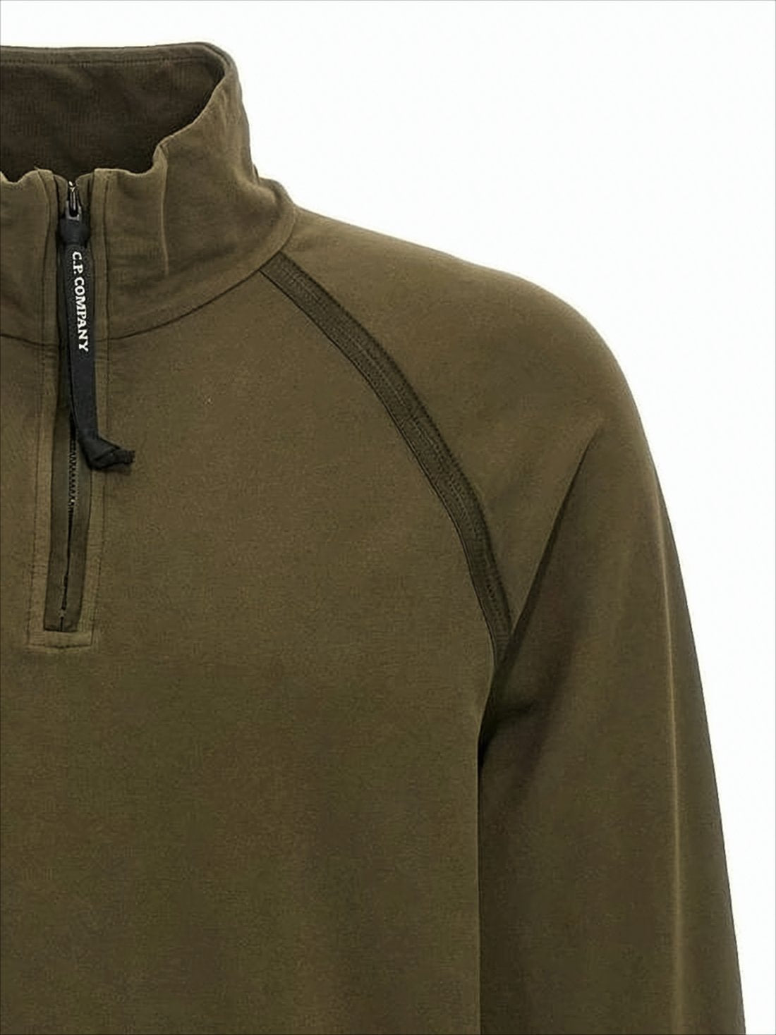 Half-Zip Pullover Knit Top With High Collar And Raglan Sleeves