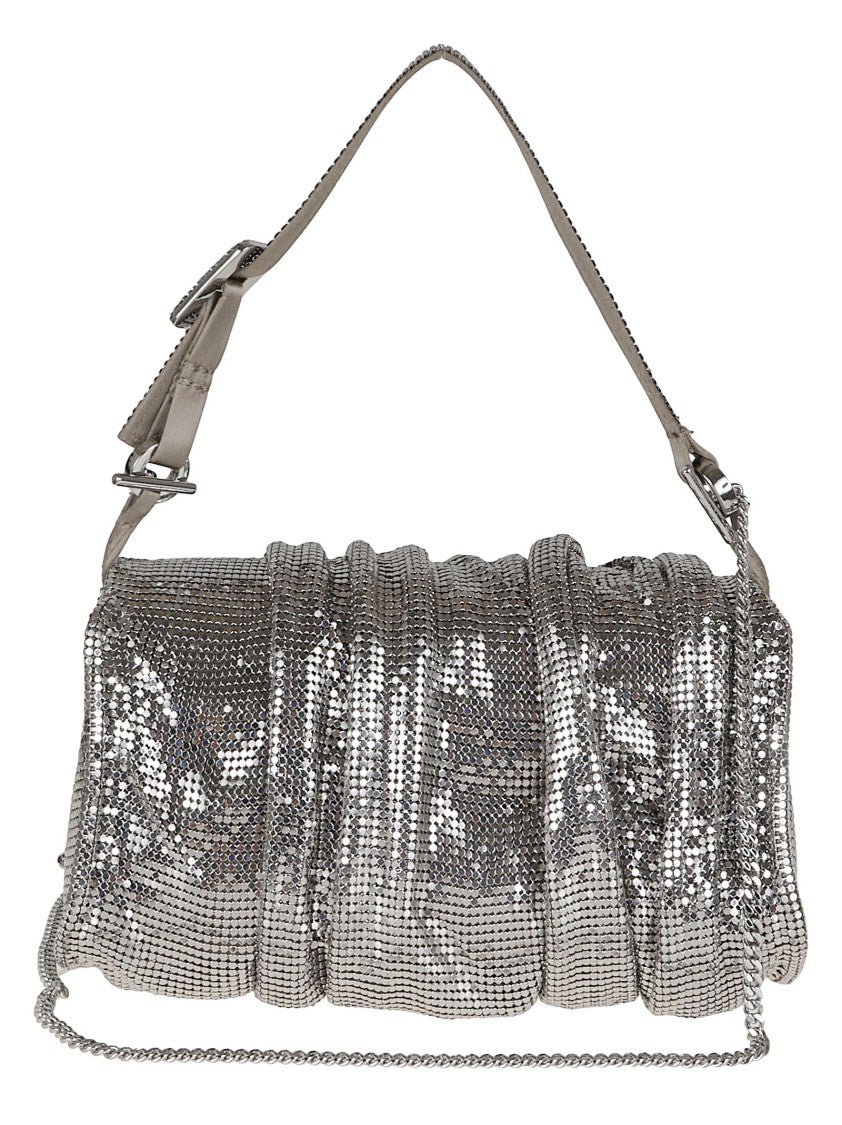 Structured Shoulder Bag With Metal Mesh