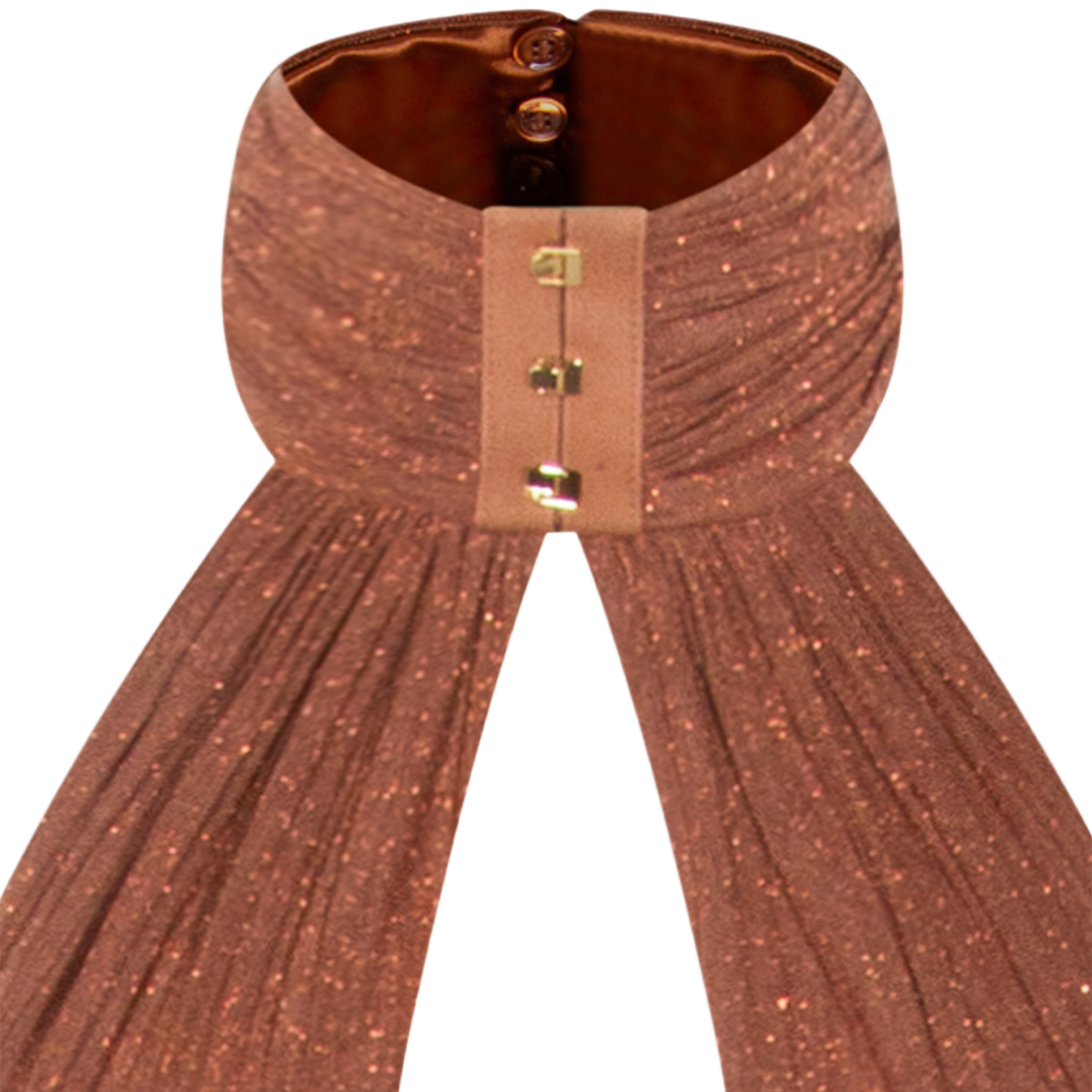 Structured Leather Dress In Rich Brown Finish