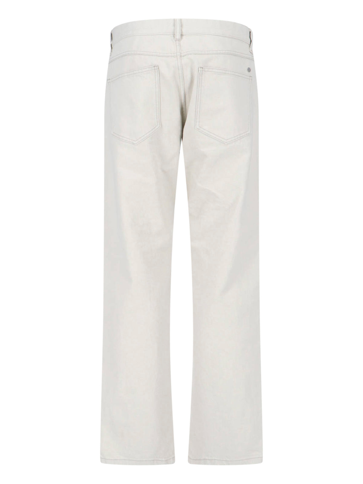 Grey Straight-Leg Cotton Denim Jeans