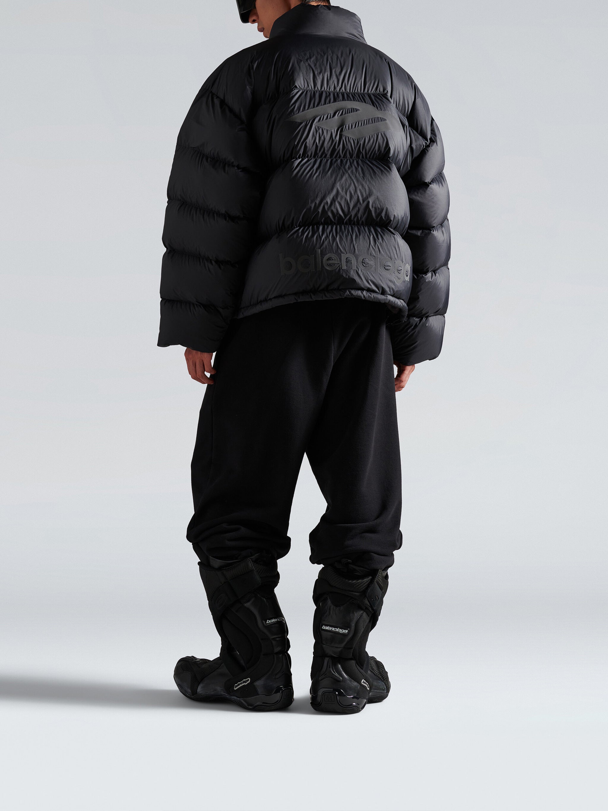 Matte Black Ski Puffer Cropped Jacket