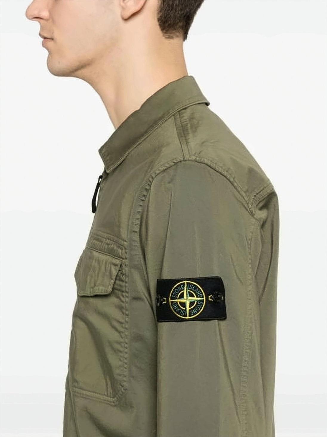 Minimalist Green Stone Island Jacket with Flap Pocket