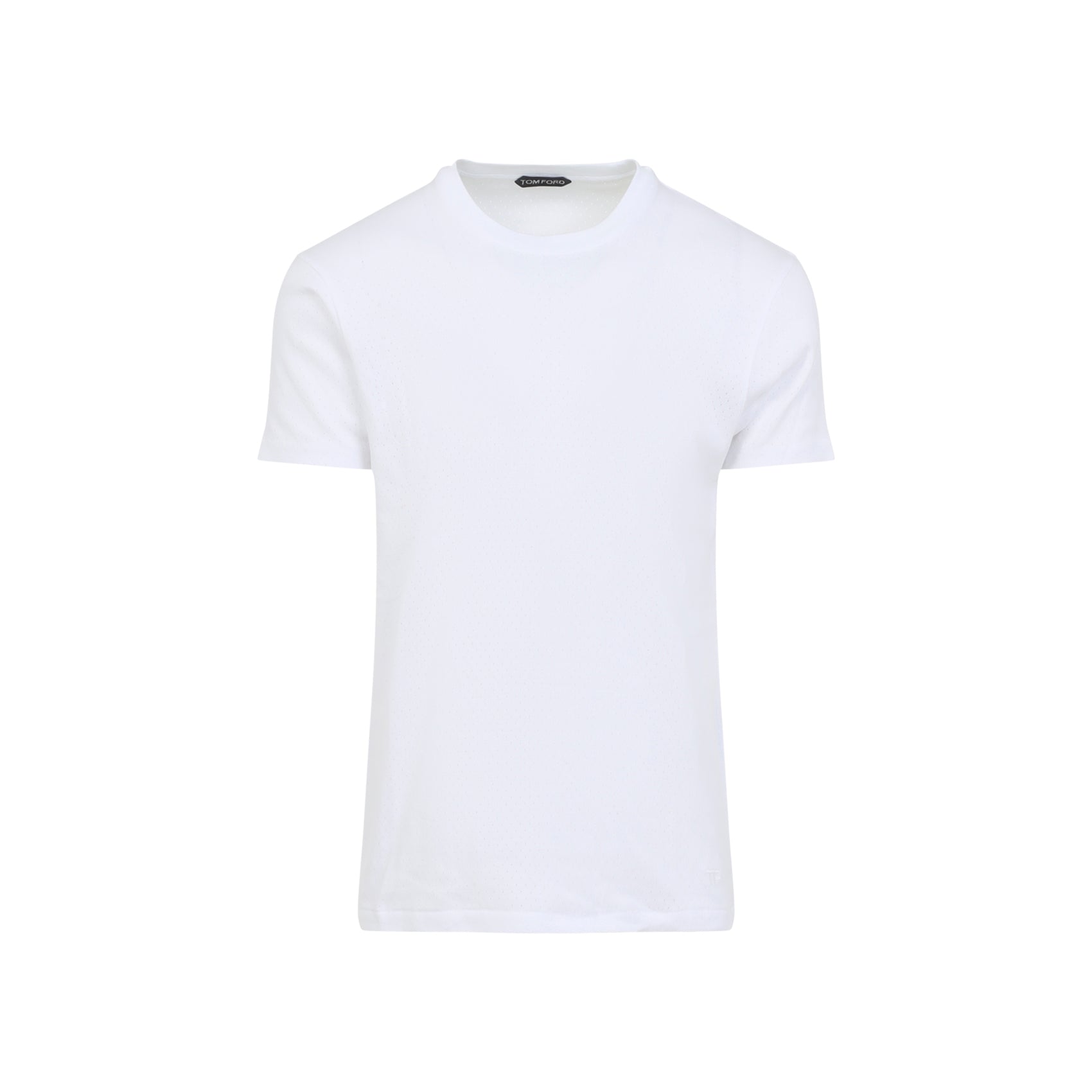 Tailored Cotton T-Shirt With Subtle Perforated Detailing