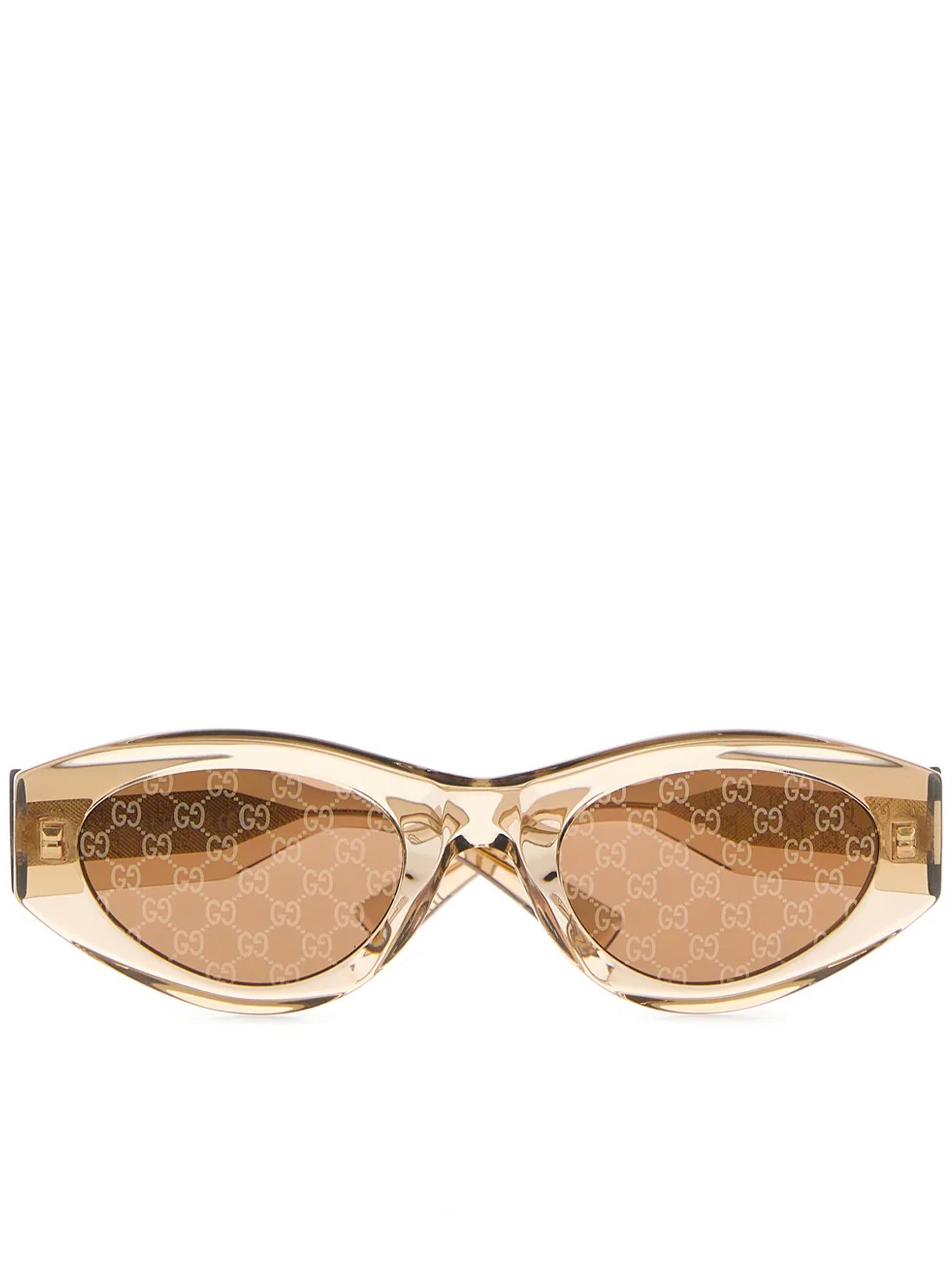 Amber Cat-Eye Translucent Amber Logo Sunglasses
