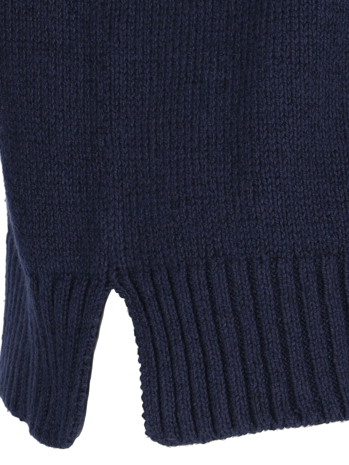 Navy Polo Bear Embroidered Knit Sweater