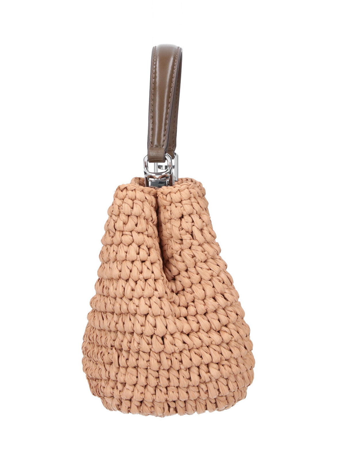 Beige Eleanor Mini Raffia Bag