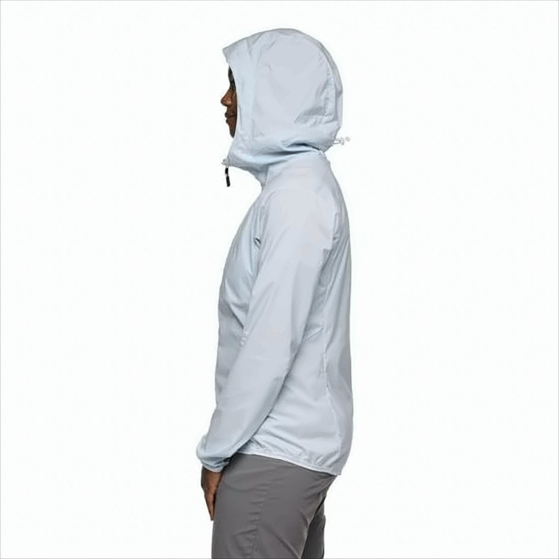 Fitted Lightweight Jacket With Attached Hood And Zipper Closure
