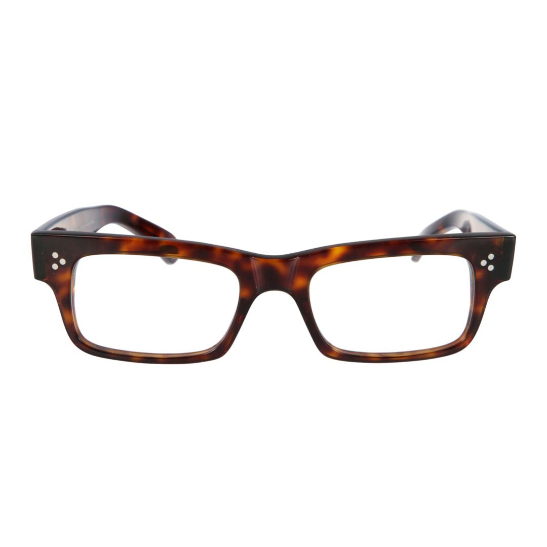Mark Rectangular Tortoiseshell Eyeglasses with Silver Accents