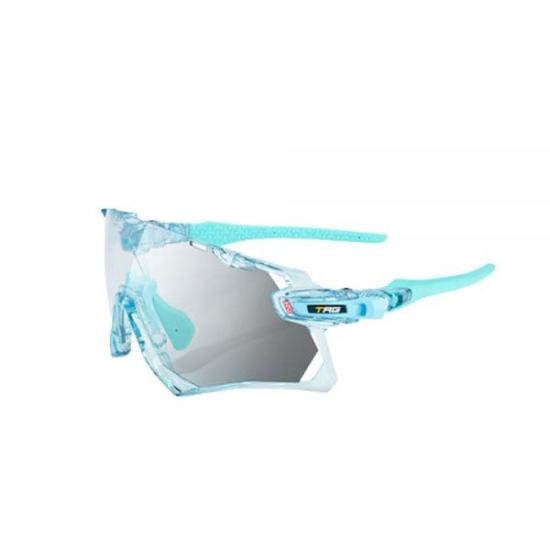 Futuristic Angular Lens Sunglasses with Translucent Frame