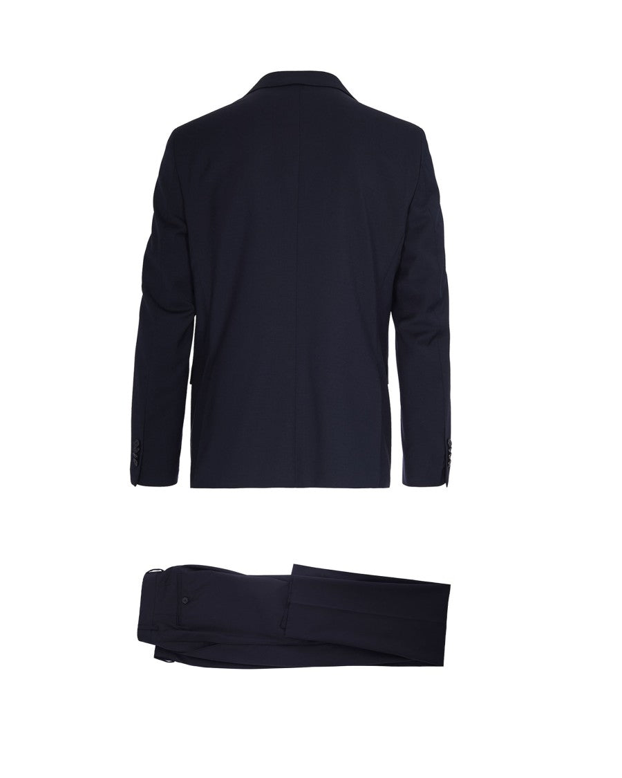 Single-Breasted Stretch Viscose Suit With Scalloped Hem