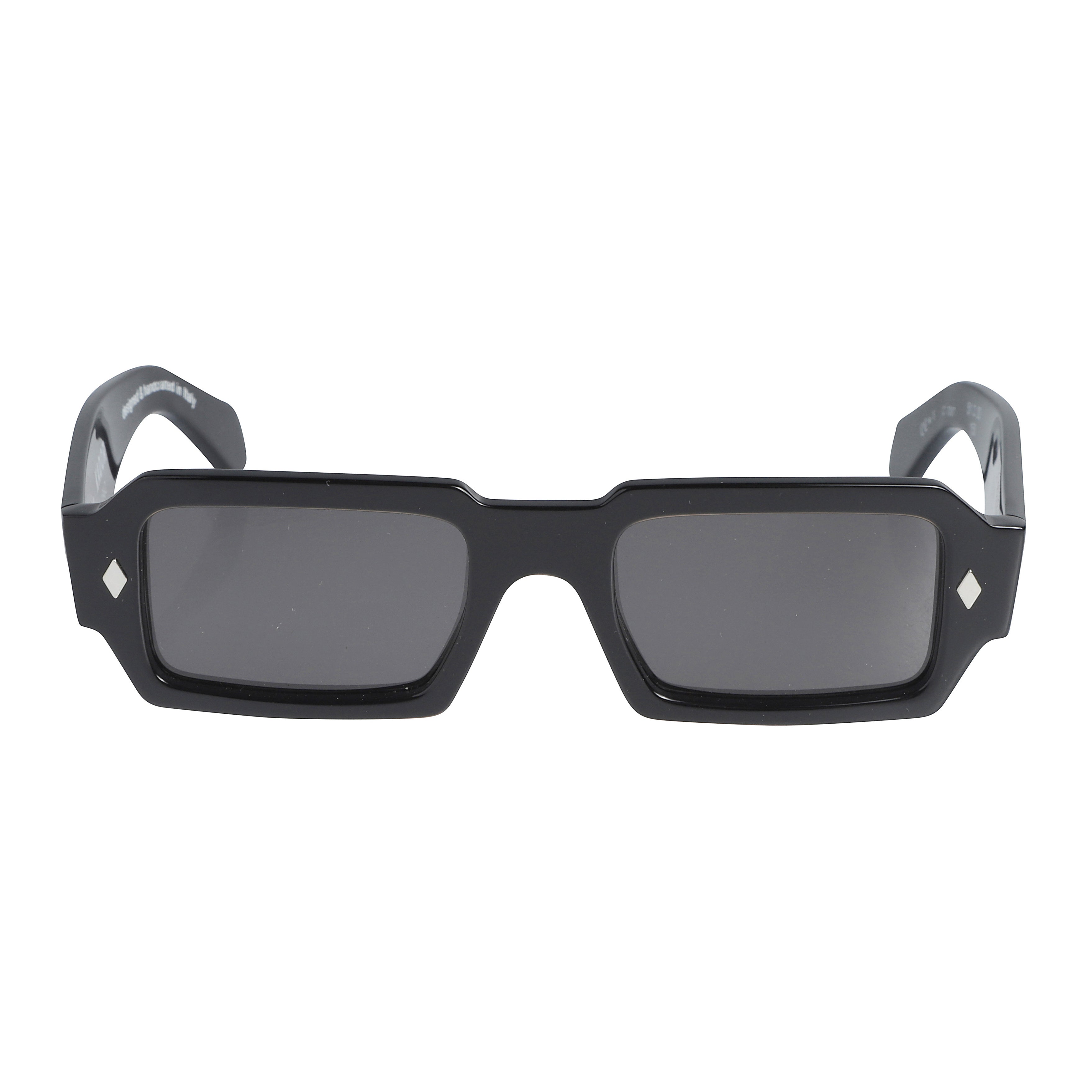 Rock Star Bold Rectangular Sunglasses with Glossy Black Finish