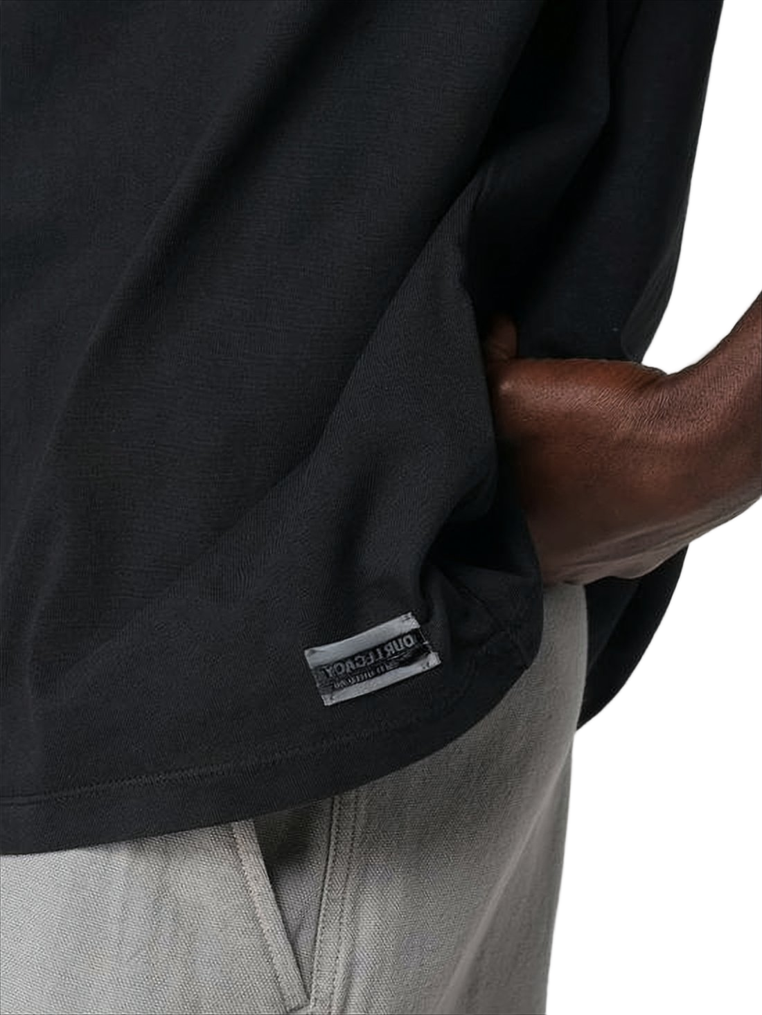 Relaxed-Fit Black T-Shirt with Crew Neckline