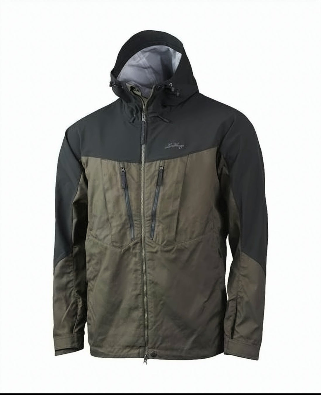 Two-Tone Green Casual Jacket with Hood