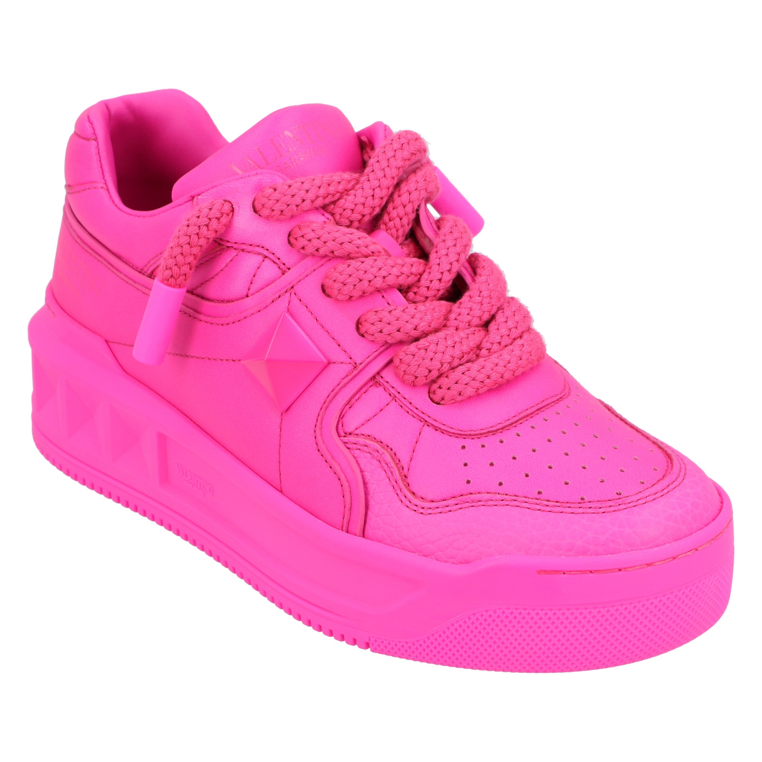 Pink One Stud Xl Leather Sneakers