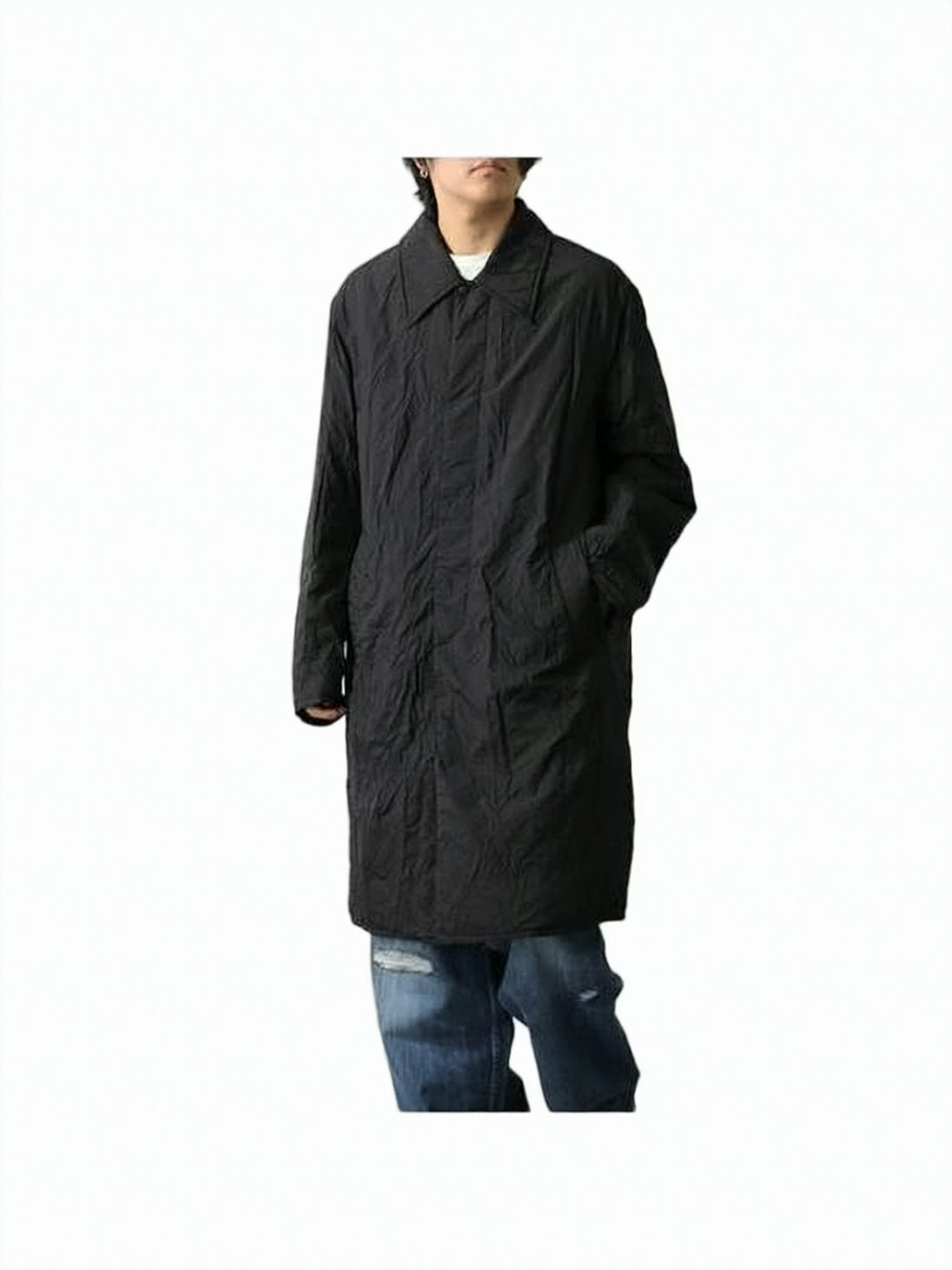 Long Black Coat with Classic Collar