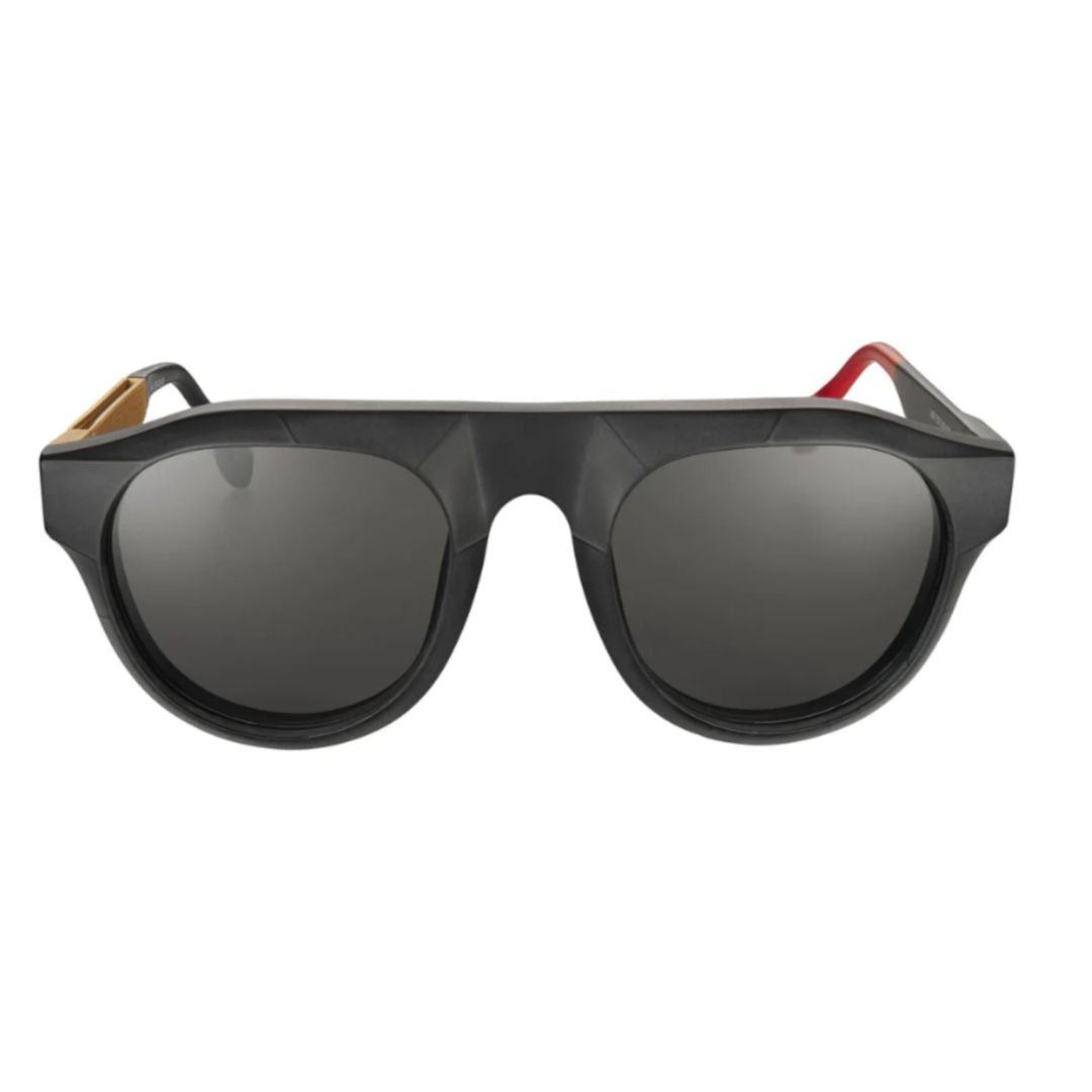 Joe Js-1 Rounded Lens Sunglasses with Bold Black Frame