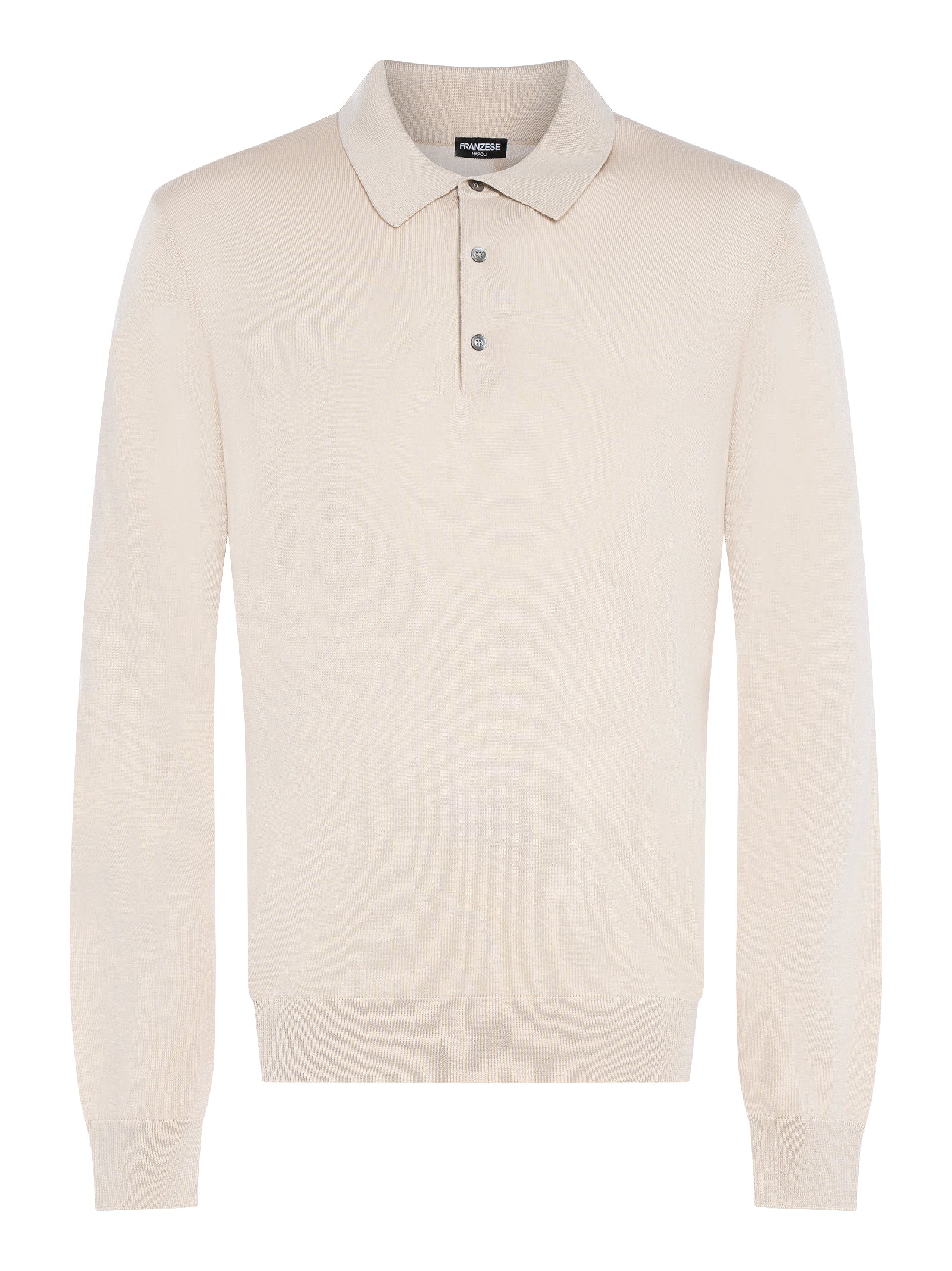 Sweter polo z miękkiej wełny z zapięciem na trzy guziki