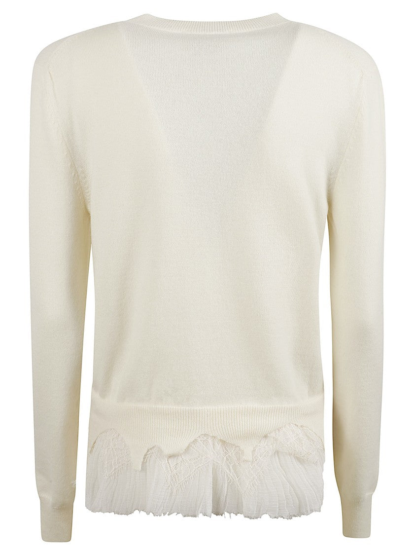 Wool-Cashmere Sweater With Lace