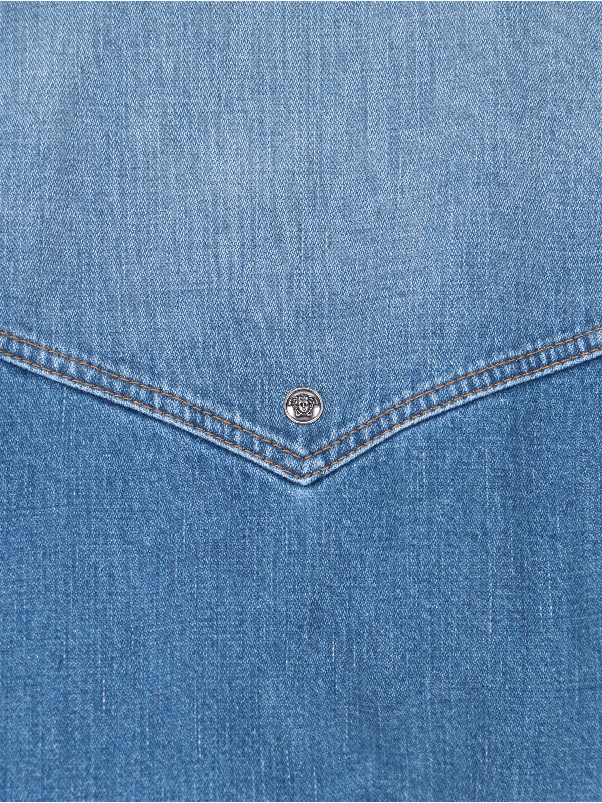 Blue Cotton Denim Signature Details Jacket