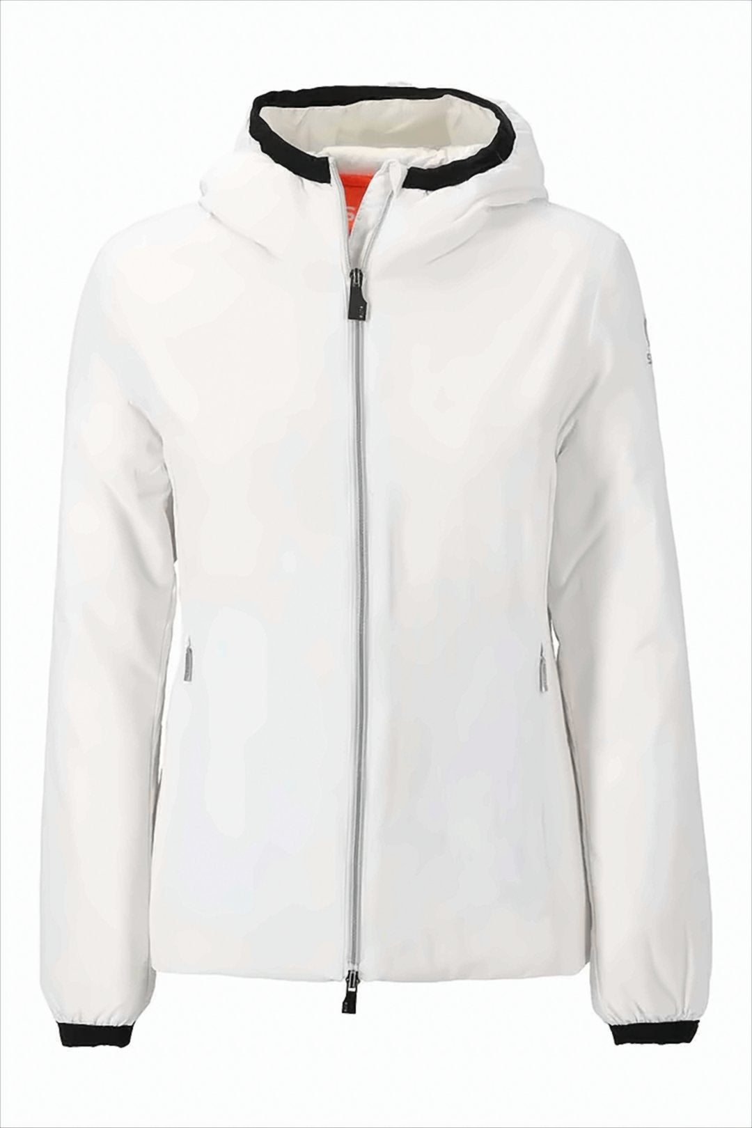 Lightweight White Puffer Jacket with Adjustable Hood