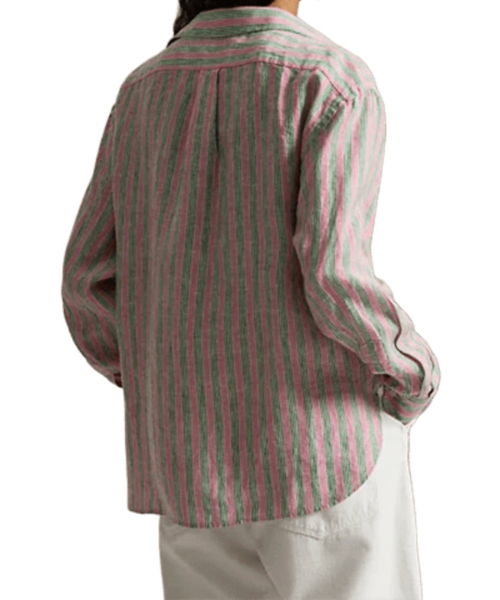 Breezy Boxy-Fit Linen Shirt with Striped Design