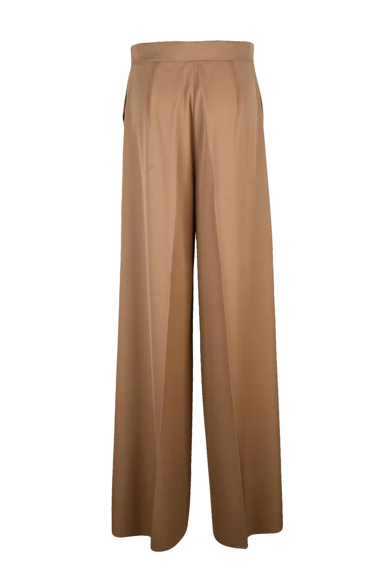 Virgin Wool Trousers - Beige
