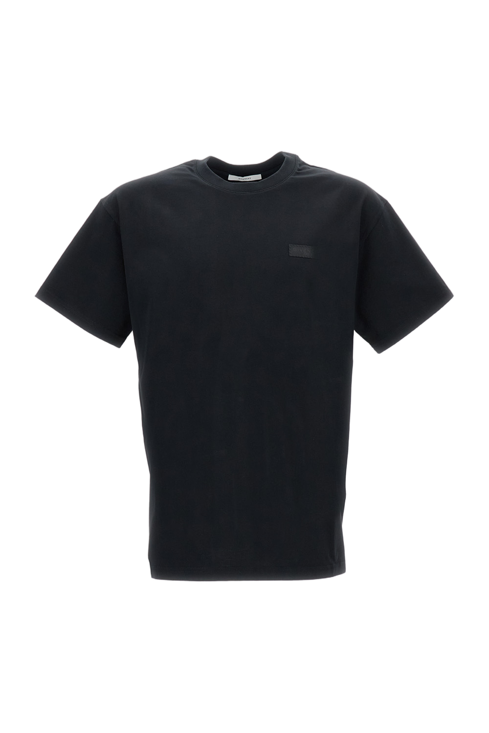 Solid Black T-Shirt With Embroidered Logo Detail