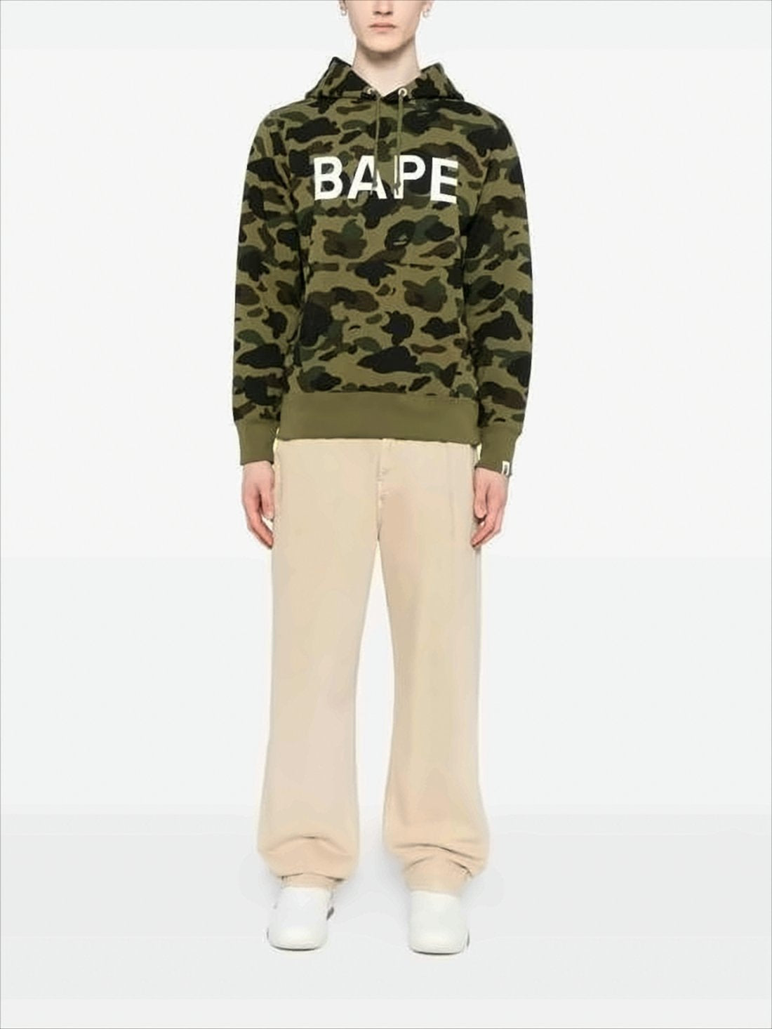 Classic Camouflage Hoodie with Bold Lettering
