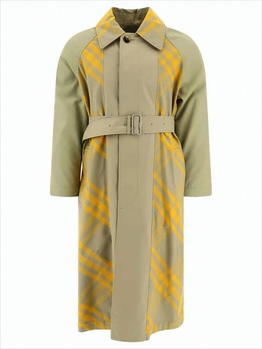 Reversible Trench Coat with Bold Plaid