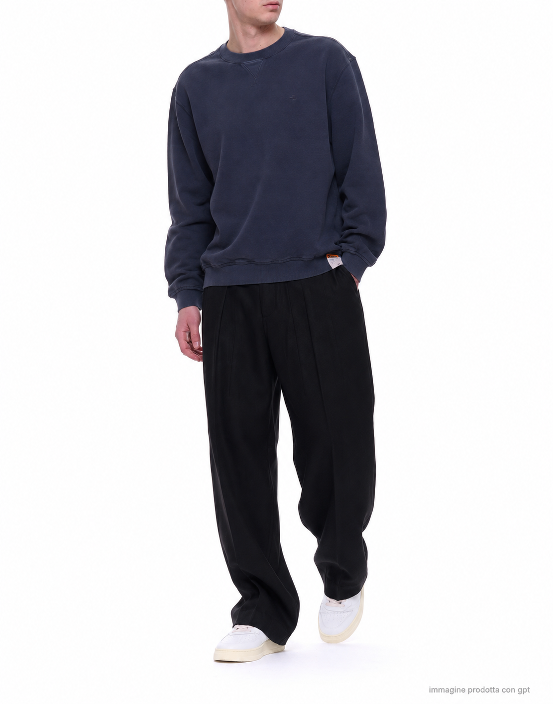 Black Damiano Carrot Linen Blend Trousers