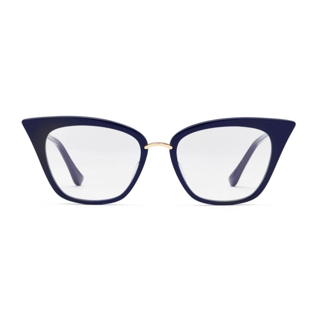 Rebella Bold Cat-Eye Eyeglasses with Gold Accents