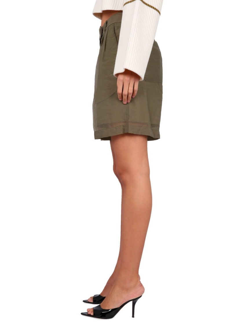 Tailored Shorts With Transparent Hem