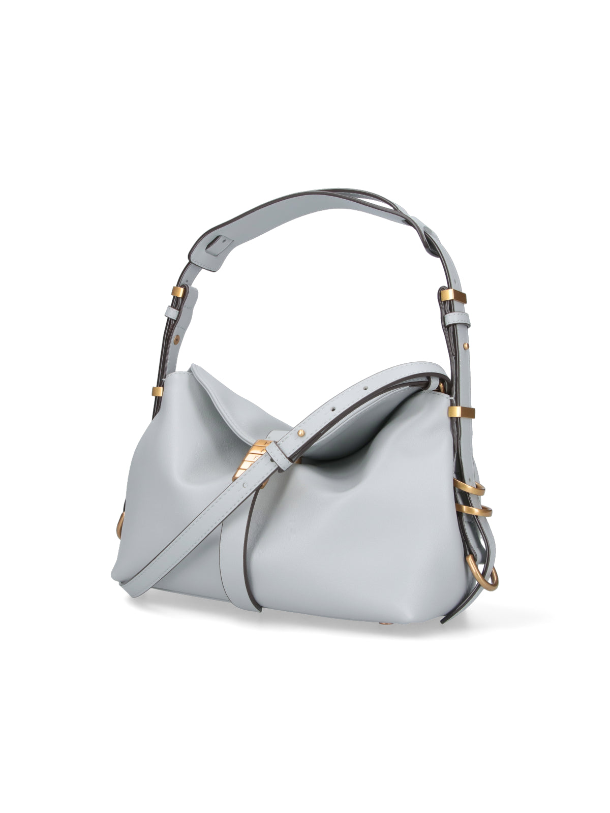 Rectangular Grey Bag With Structured Design And Versatile Carrying Options