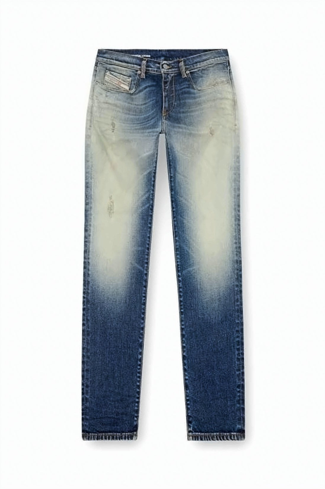 Faded Straight-Leg Denim Pants