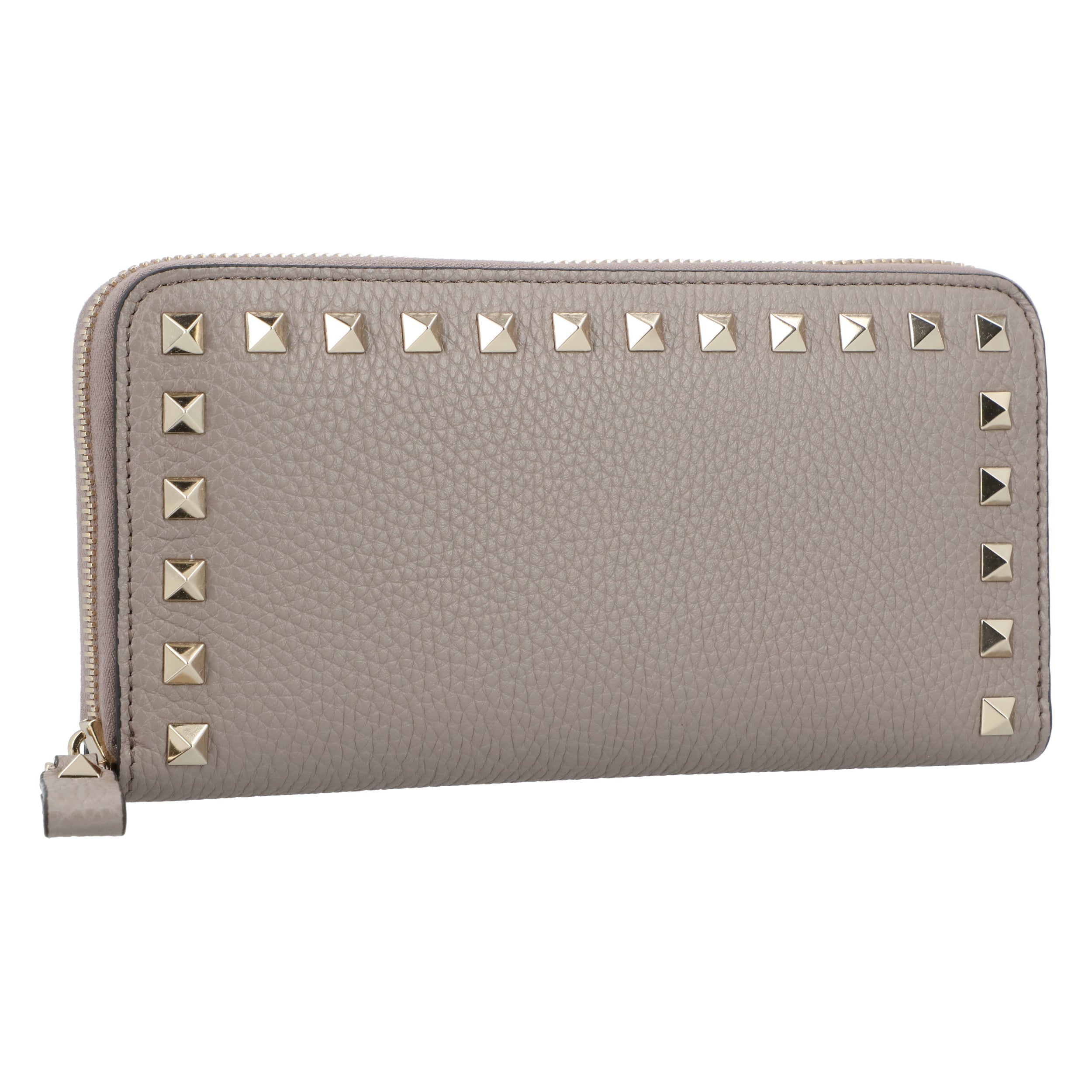 Rockstud Grey Leather Wallet