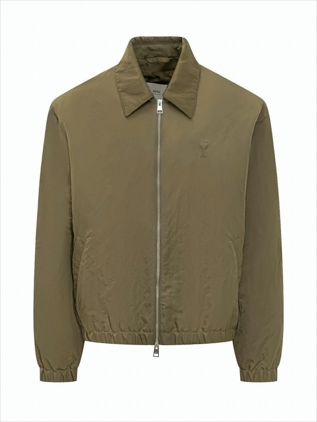 Brown Zip-Up Jacket With Classic Collar
