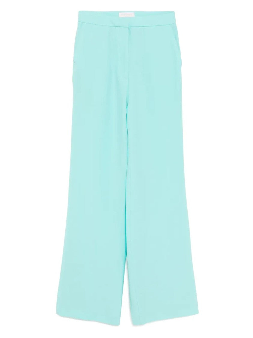 Jet Black Tailored Pants With Wide-Leg Silhouette