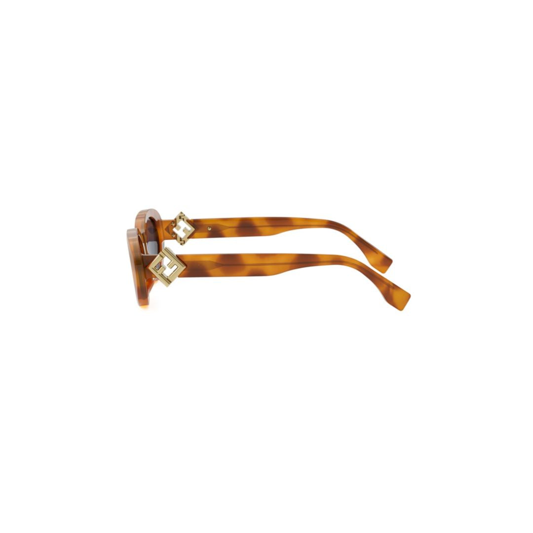 Fe40140u Oval Tortoiseshell Acetate Sunglasses