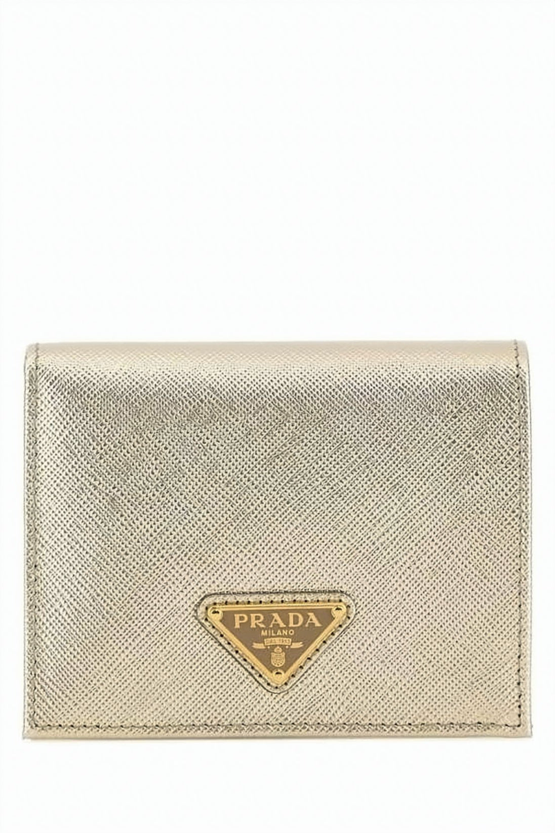 Prada Saffiano Leather Triangular Logo Wallet