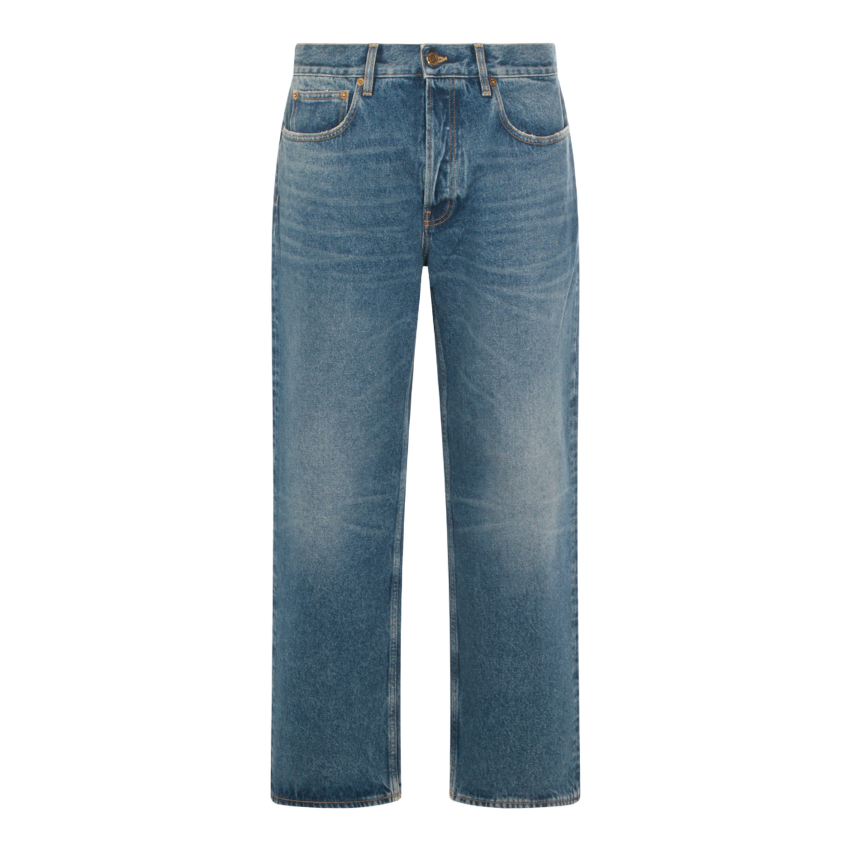 Classic Straight-Leg Jeans with Subtle Wash