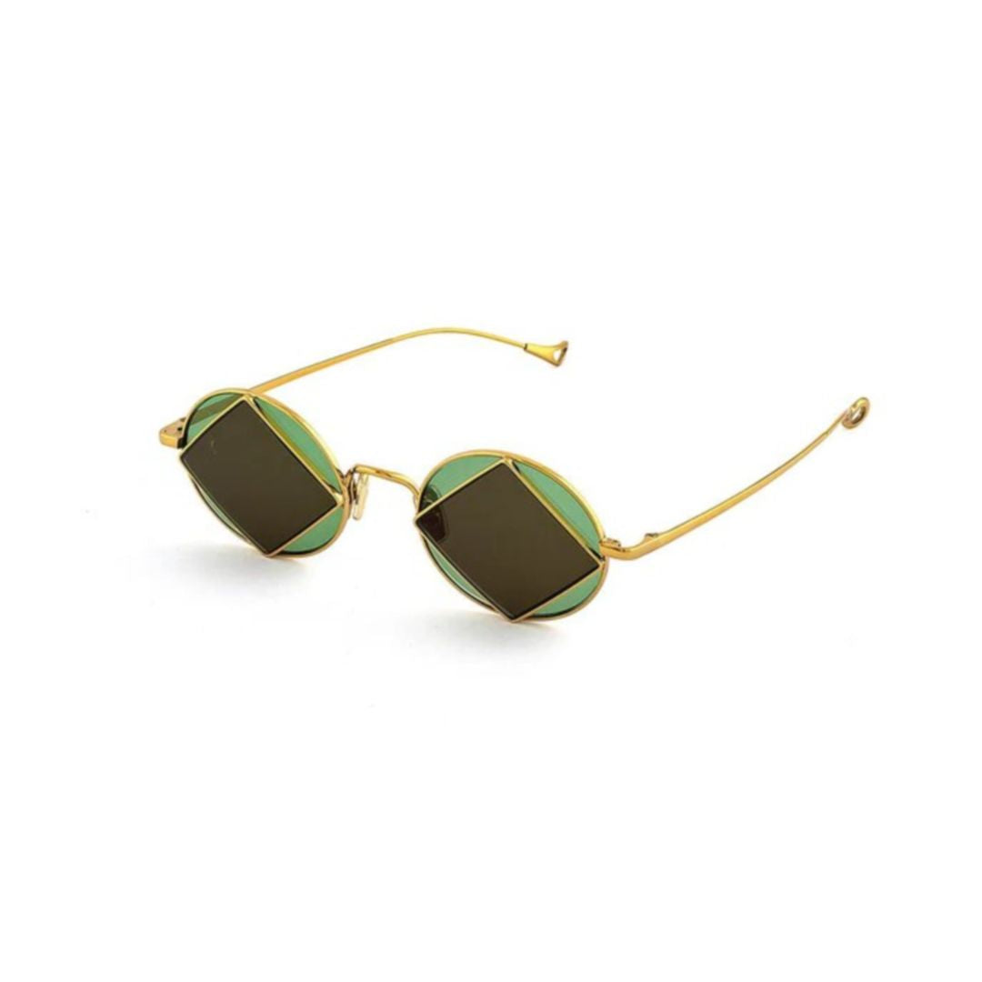 Square C.4-8 Geometric Round Lenses with Black Diamond Accents