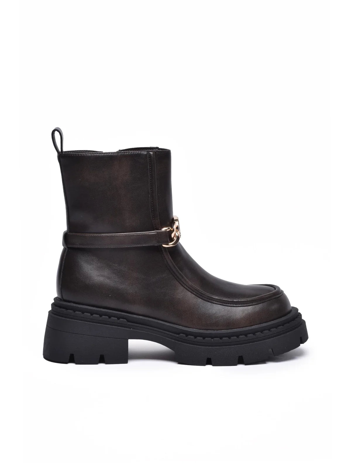 Brown Rubber Women's Rubber Ankle Boot