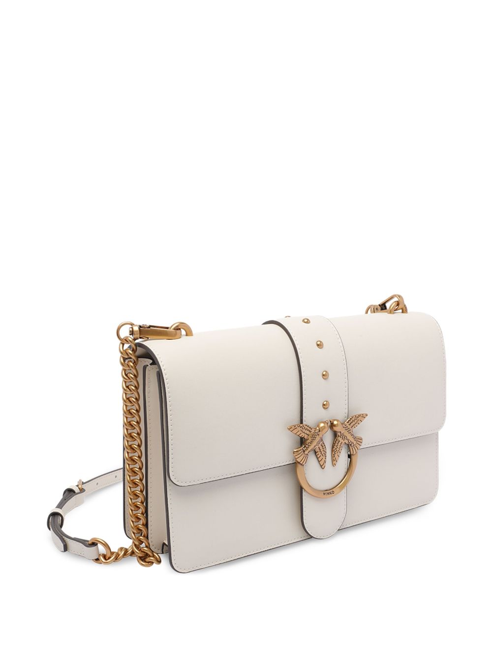 Rectangular Bag With Gold-Tone Bird Emblem