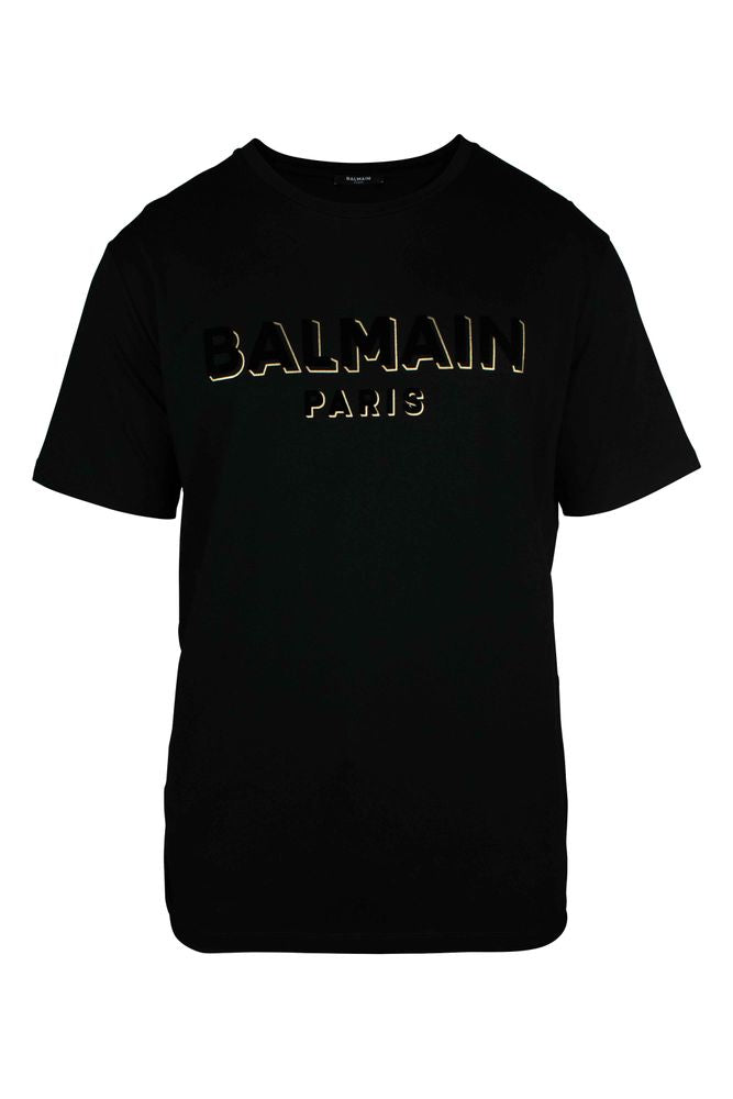 Oversized Black T-Shirt With Textured Logo