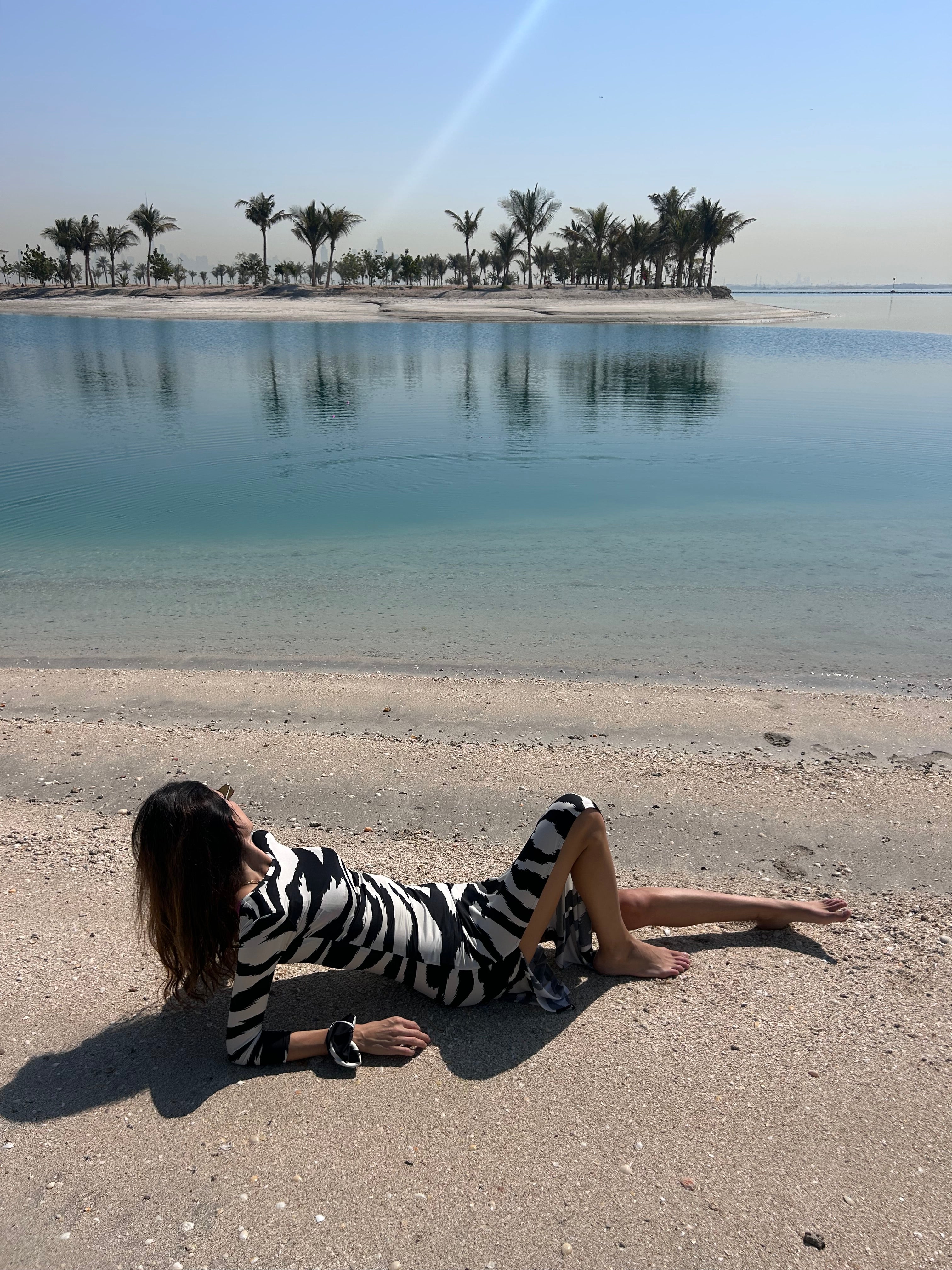 Maha Zebra Form-Fitting Mini Dress