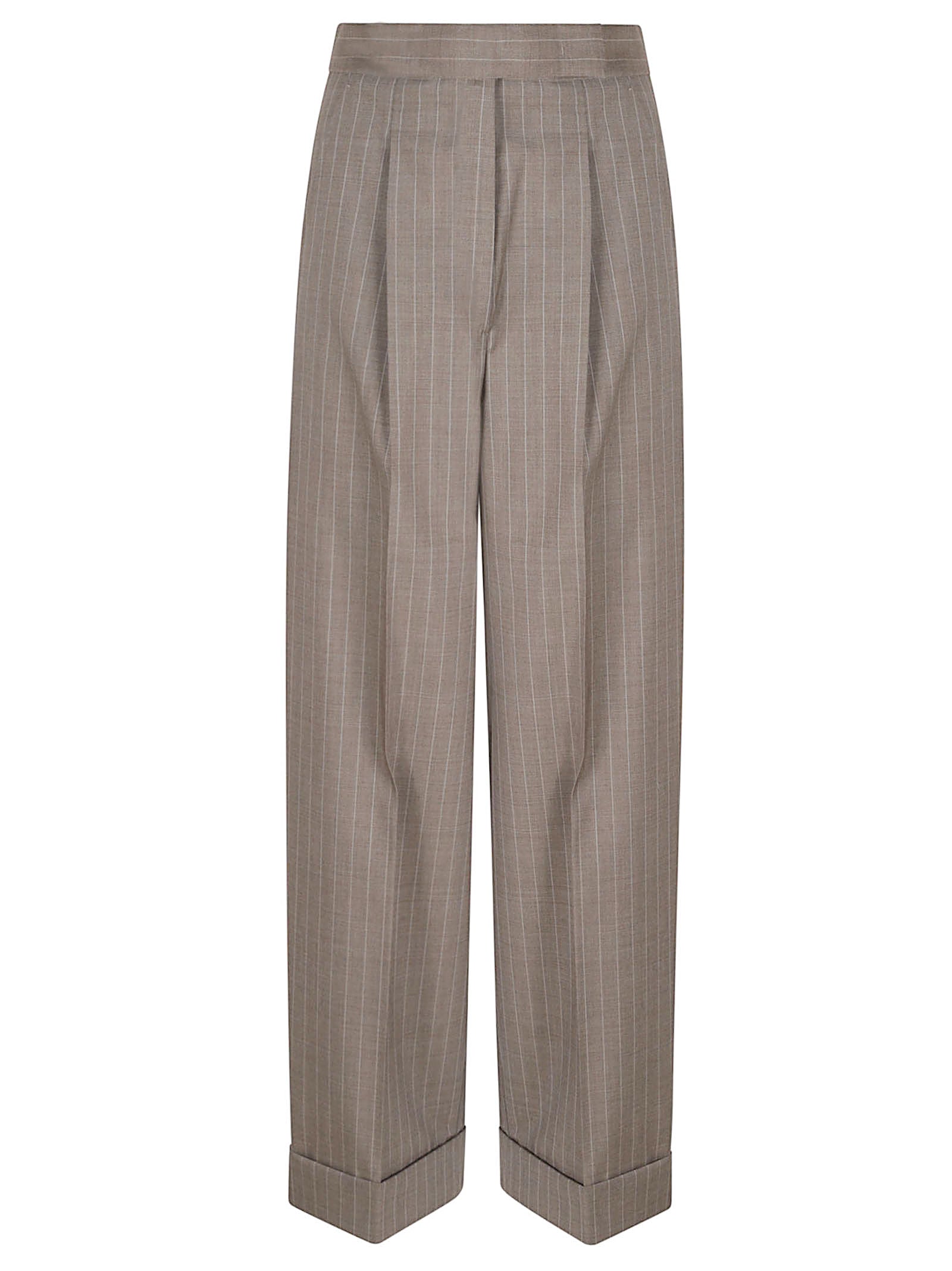 Pinstripe Trousers With Front Closure