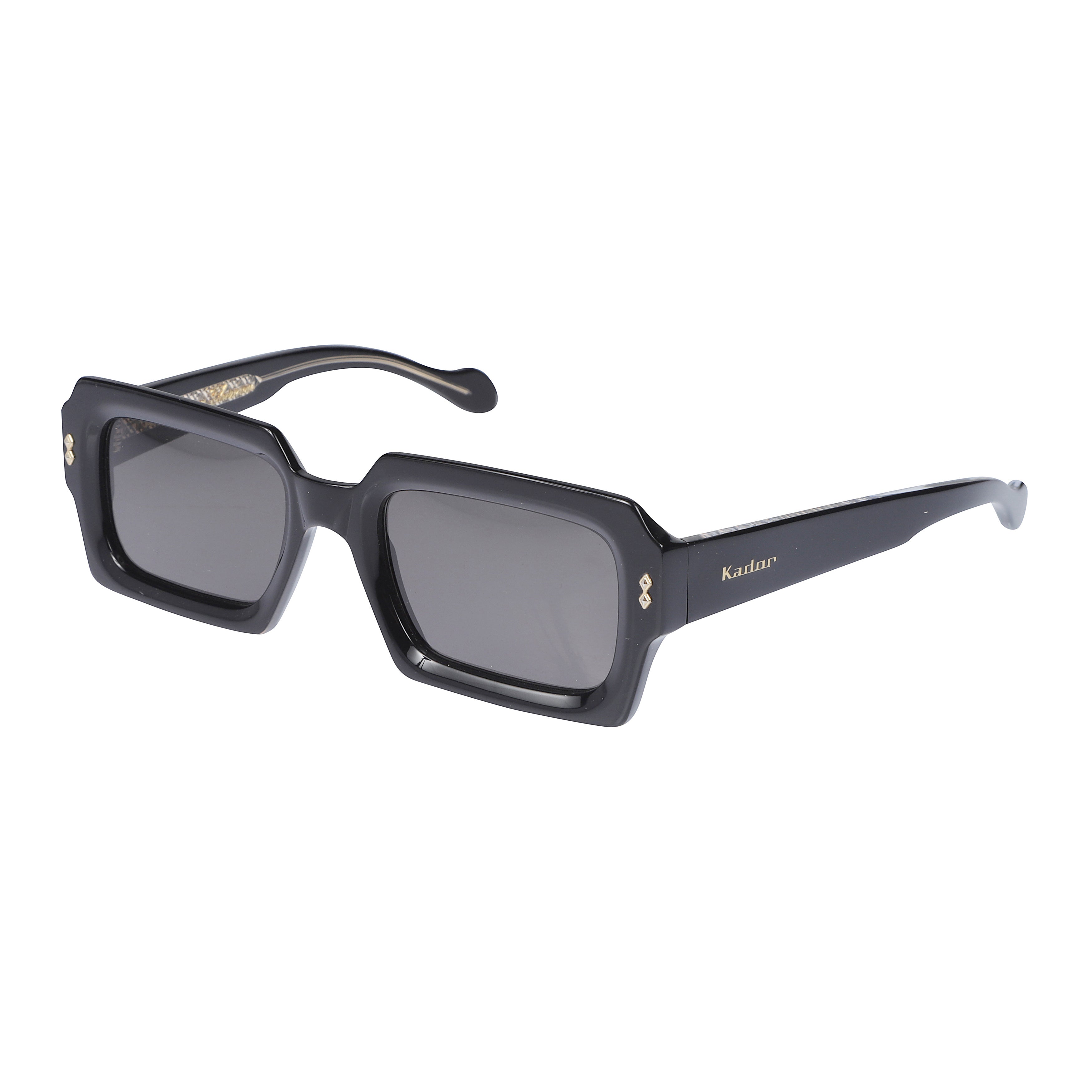 Evy Glamour Bold Rectangular Frame Sunglasses with Glossy Finish