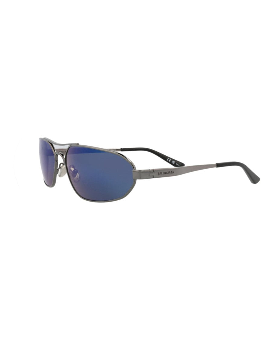 Shield-Frame Metal Sunglasses