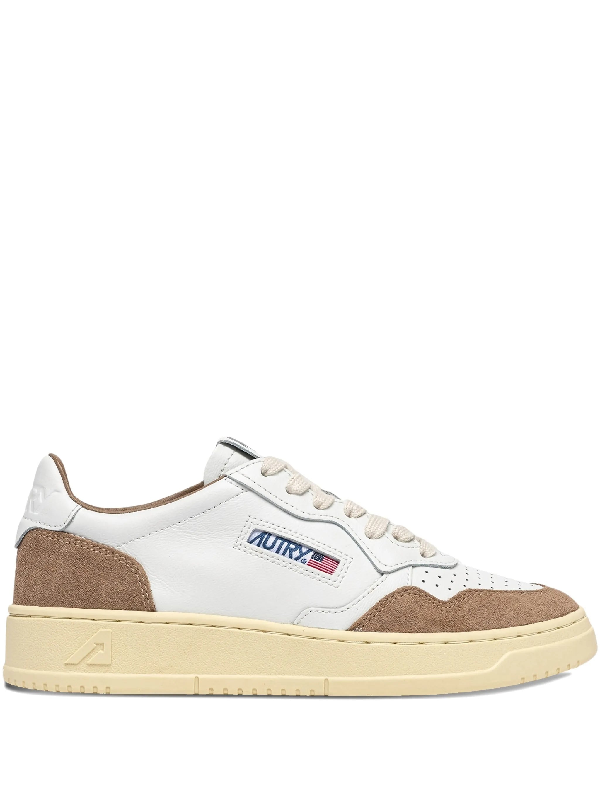 White Medalist Low Perforated Leather Sneakers